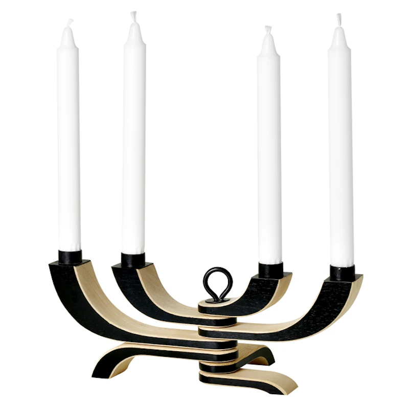 Nordic Light Candlestick With 4 Arms, Black