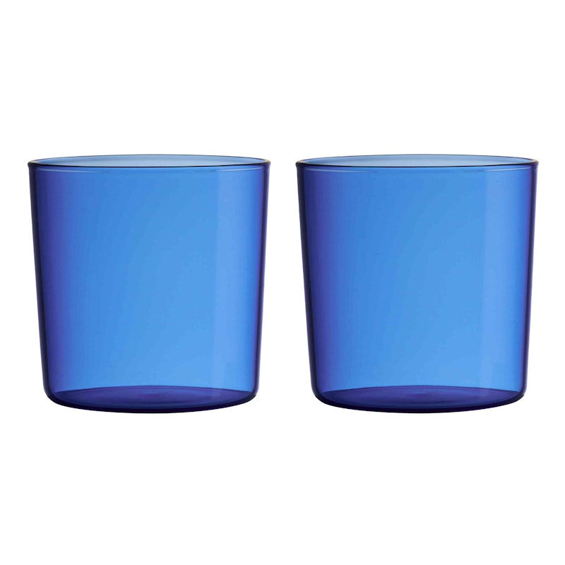 Kids Coloured Eco Drinking Glass 2-pack, Blue