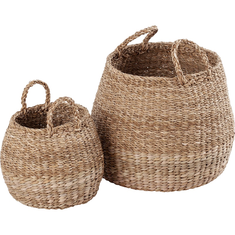 Esther Basket Round With Handles 2-pack, Natural