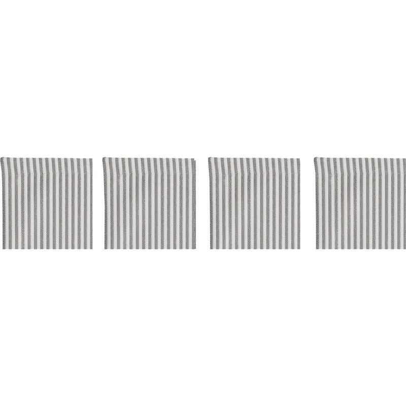 Narrow Stripe Coasters 10x10 cm 4-pack, Grey