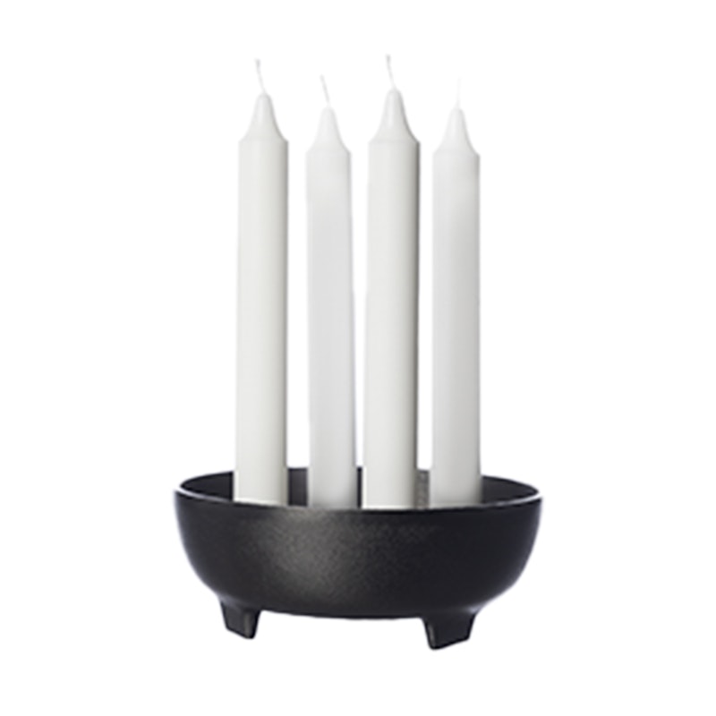 Advent Candle Holder Cast Aluminium, Black