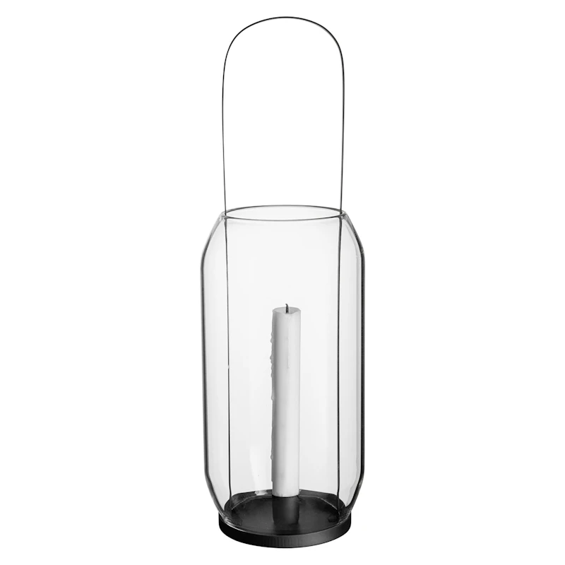 Candle Holder Glass, 40 cm Black