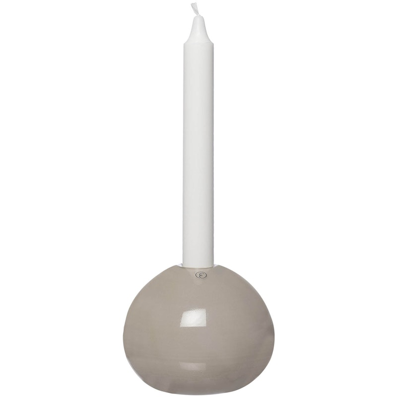 Candle Holder Glass Ø11 cm, Beige