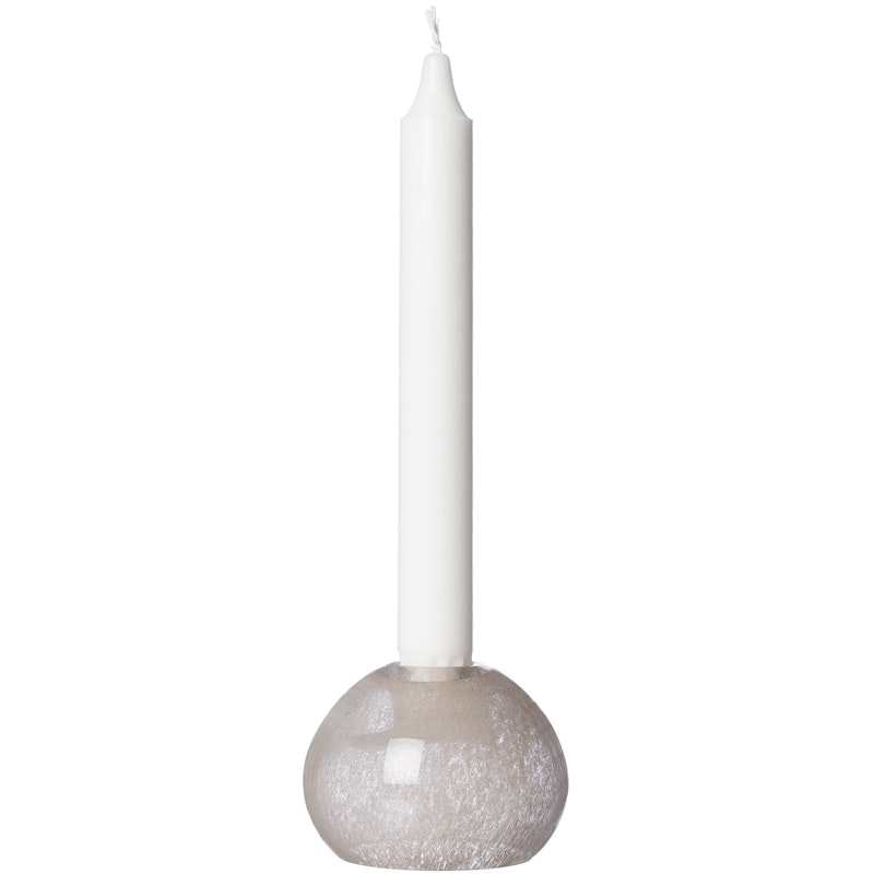 Candle Holder Glass Ø9 cm, Beige