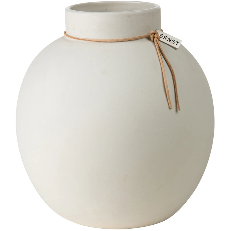Stoneware Vase White, 21 cm