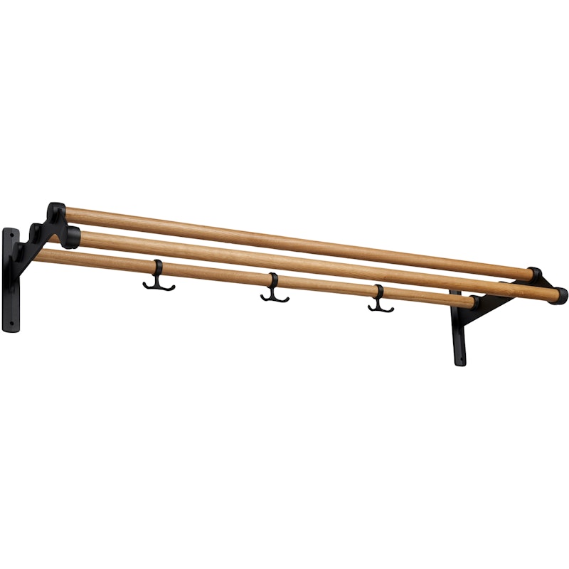 Nostalgi 291 Hat Rack 100 cm, Black / Oak