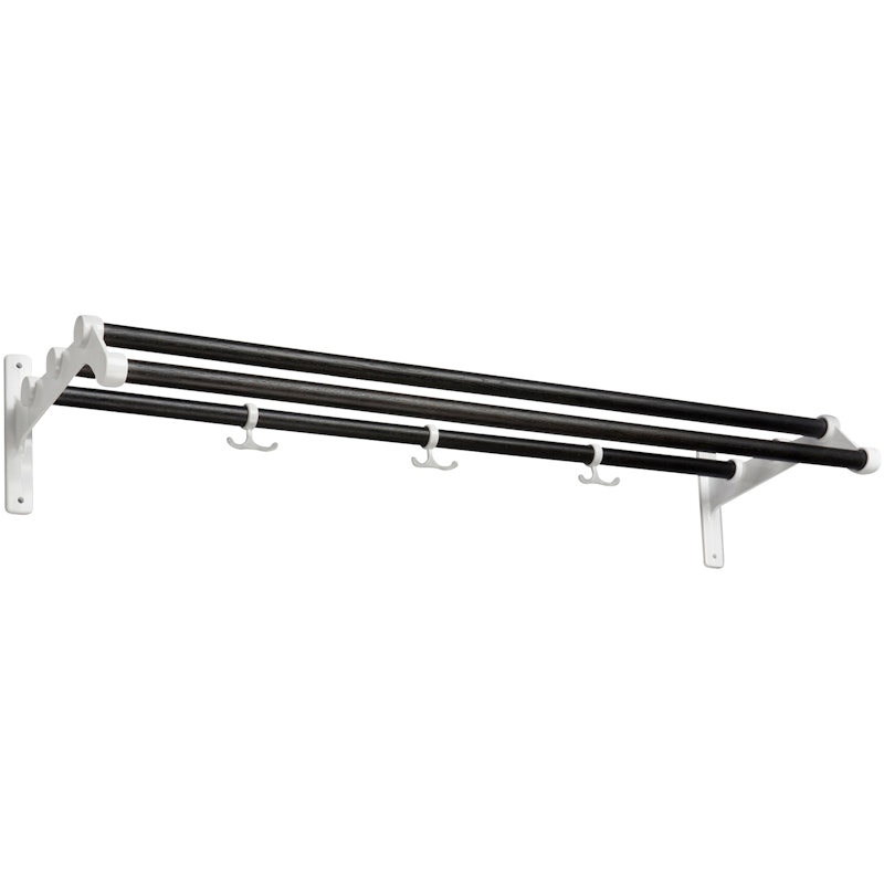 Nostalgi 291 Hat Rack 100 cm, White / Black Stained Oak