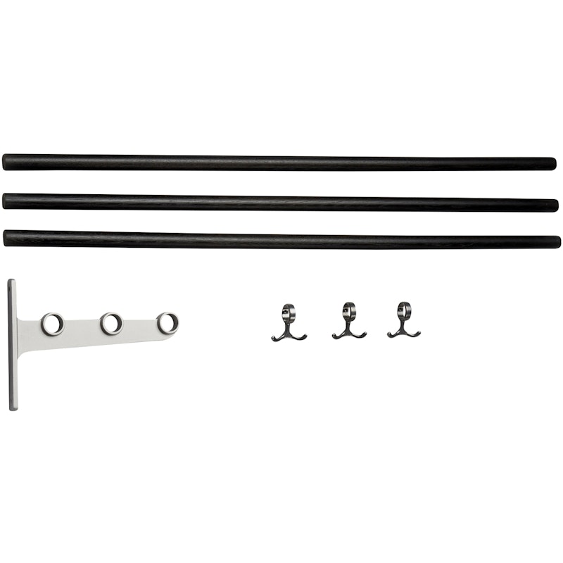 Nostalgi Extension Part For Hat Rack / Shoe Rack, Aluminium / Black Stained Oak