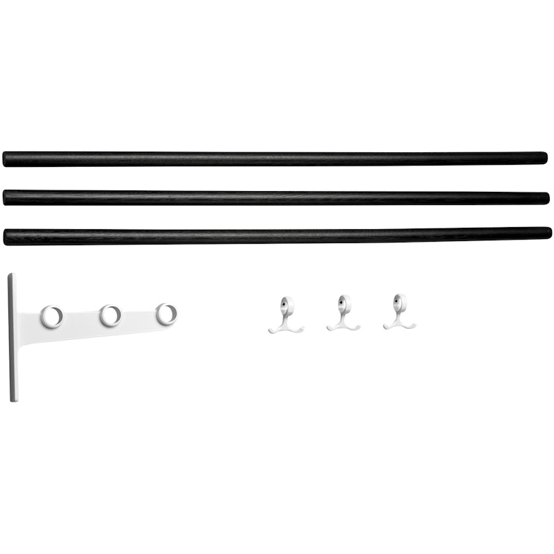 Nostalgi Extension Part For Hat Rack / Shoe Rack, White / Black Stained Oak