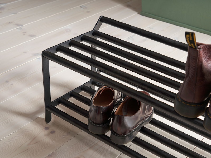 Tamburin Shoe Rack 100cm Black Stained Oak Black RoyalDesign