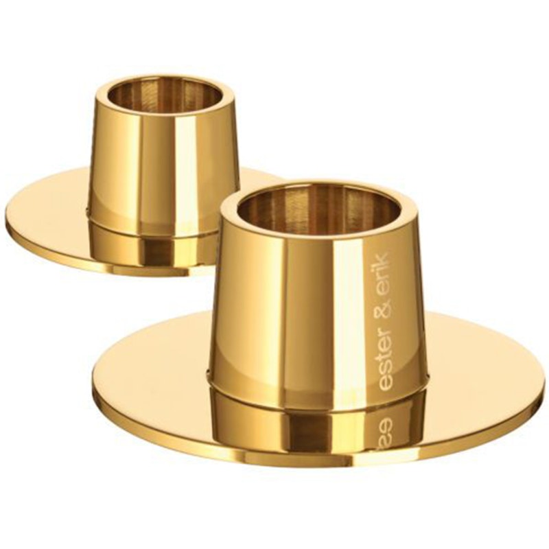 Candlestick Shiny Ø6 cm 2-pack, Shiny Gold