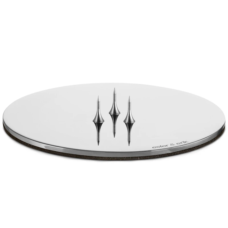 Candle Plate Ø9 cm Silver, Shiny