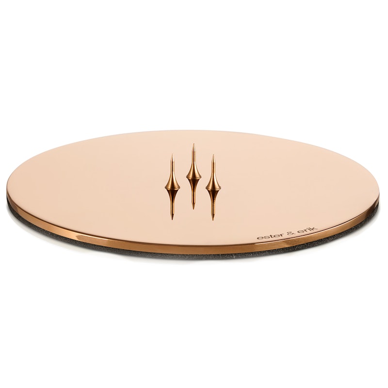 Candle Plate Ø12 cm Rose Gold, Shiny
