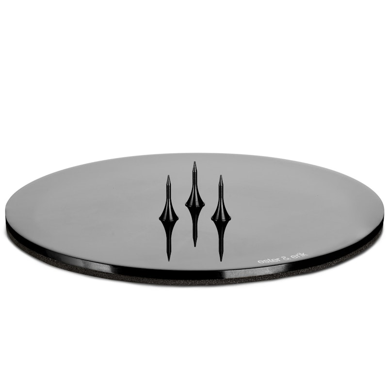 Candle Plate Ø9 cm Black, Shiny