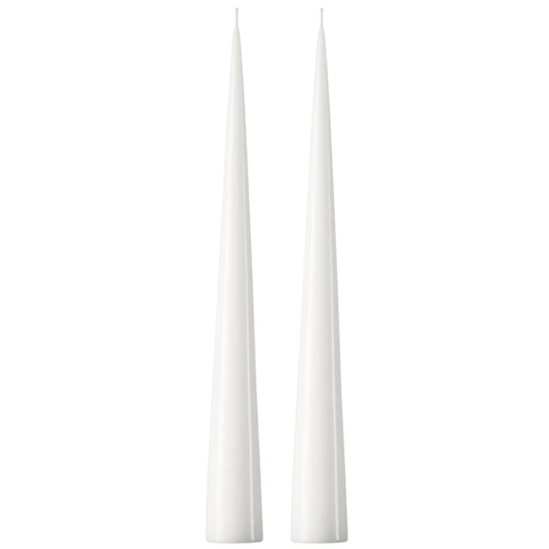 Cone Candles Lacquered 37 cm 2-pack, Pure White