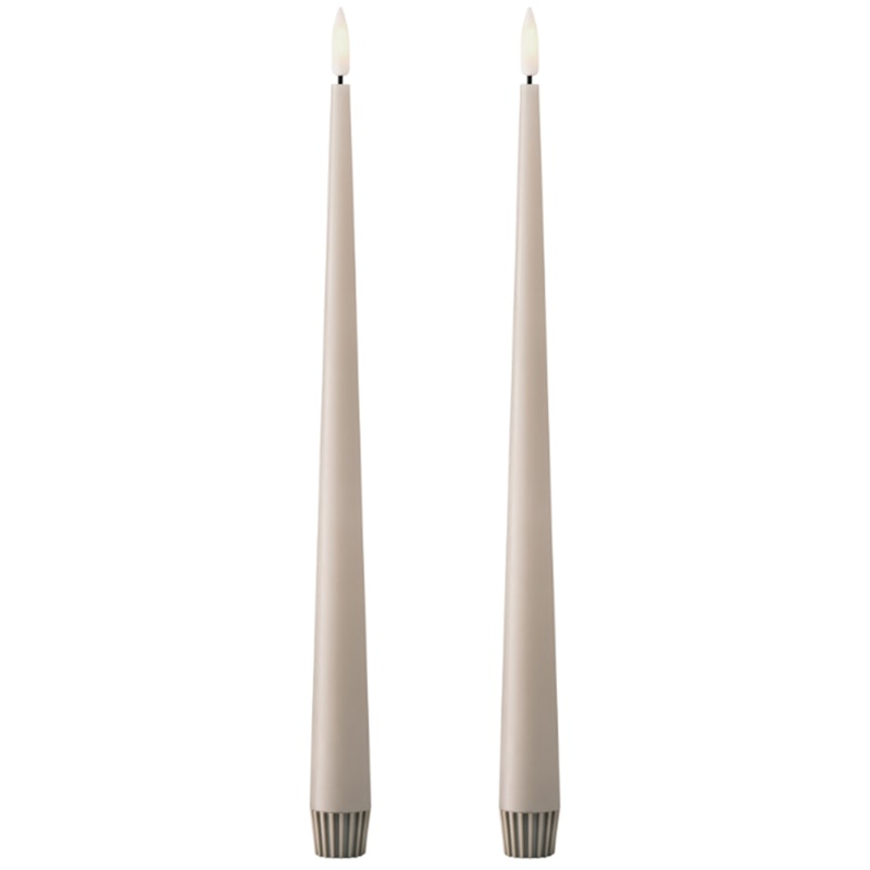Led Candles 2-pack 30 cm, Linen Grey