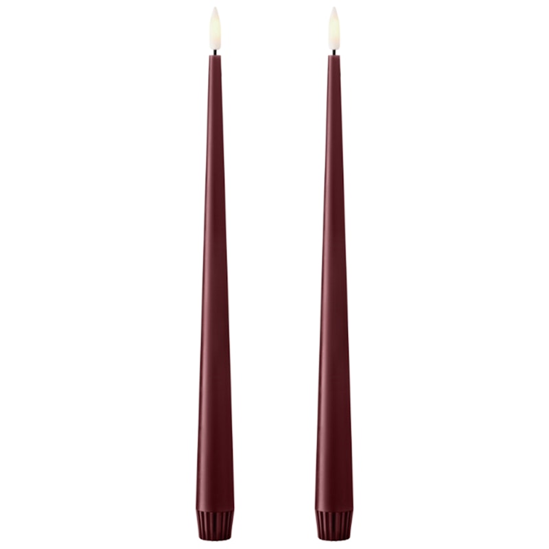 Led Candles 2-pack 30 cm, Deep Wine
