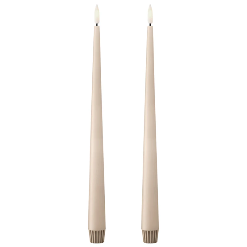 Led Candles 2-pack 30 cm, Ice Latte