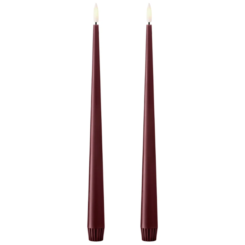 Led Candles 2-pack 30 cm, Deep Wine