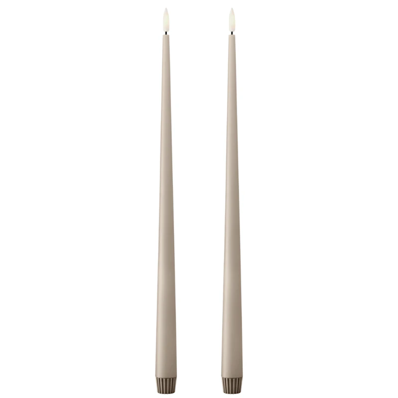 Led Candles 2-pack 40 cm, Linen Grey