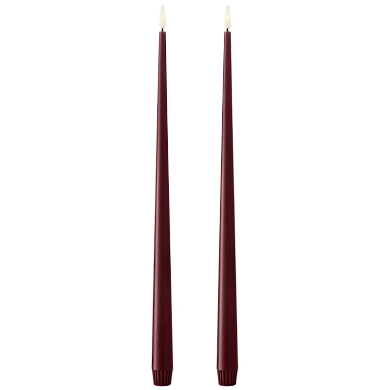 Led Candles 2-pack 40 cm, Deep Wine