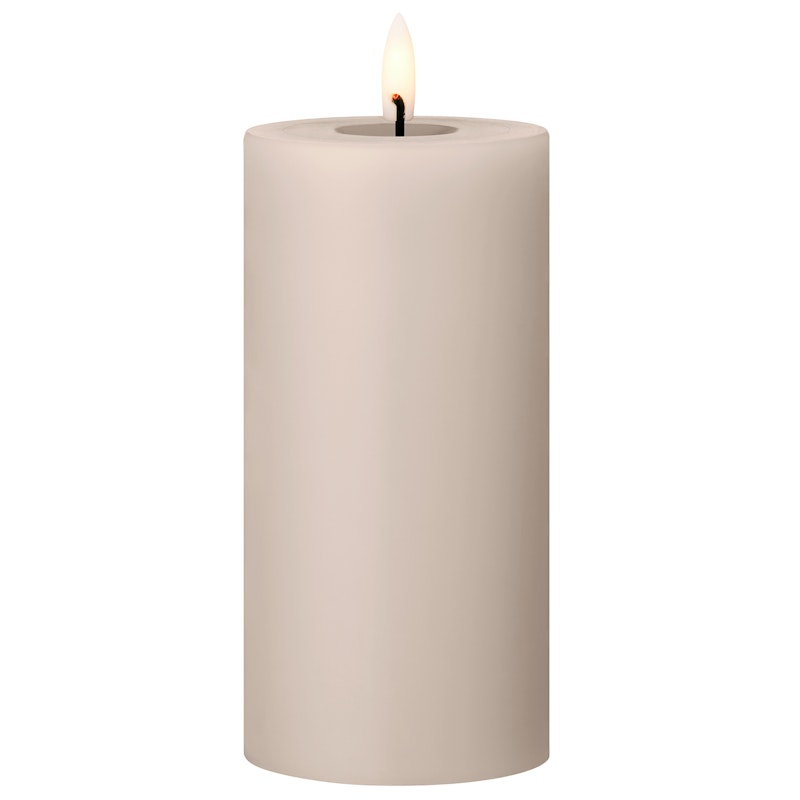 Led Pillar Candle 15 cm, Linen Grey