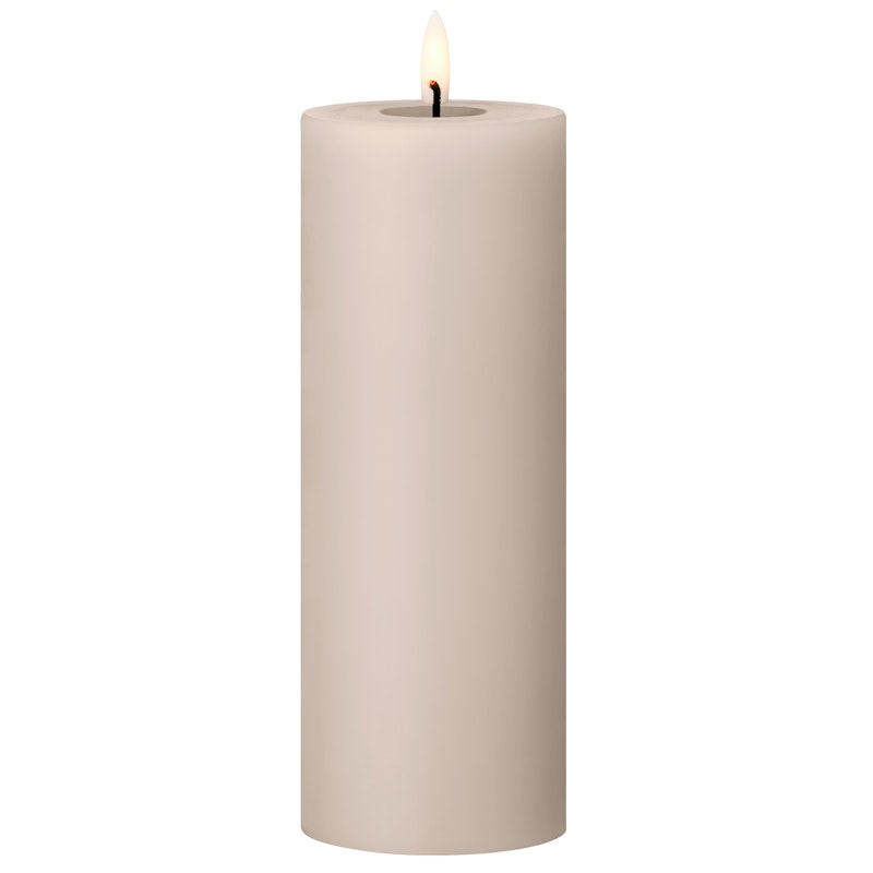 Led Pillar Candle 20 cm, Linen Grey