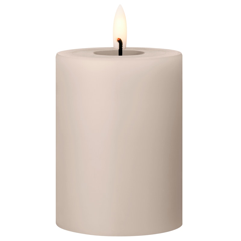 Led Pillar Candle 10 cm, Linen Grey