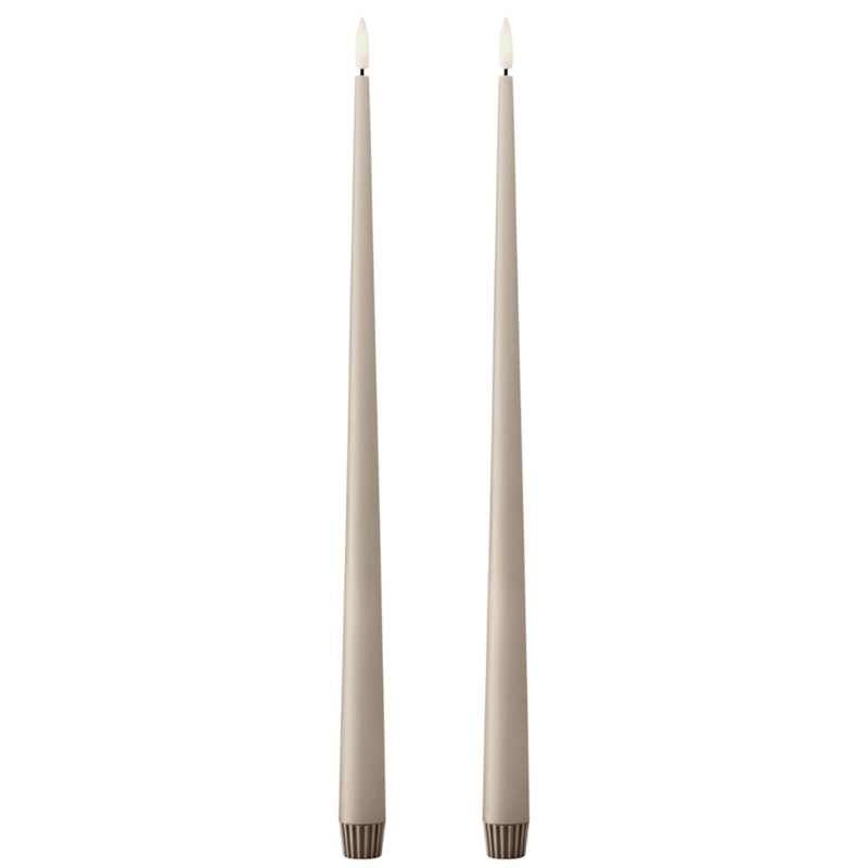 Led Candles 2-pack 40 cm, Linen Grey