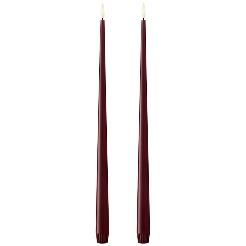 Led Candles 2-pack 40 cm, Deep Wine