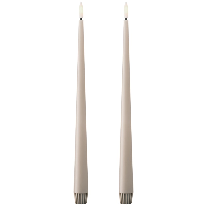 Led Candles 2-pack 30 cm, Linen Grey