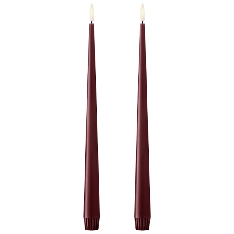 Led Candles 2-pack 30 cm, Deep Wine