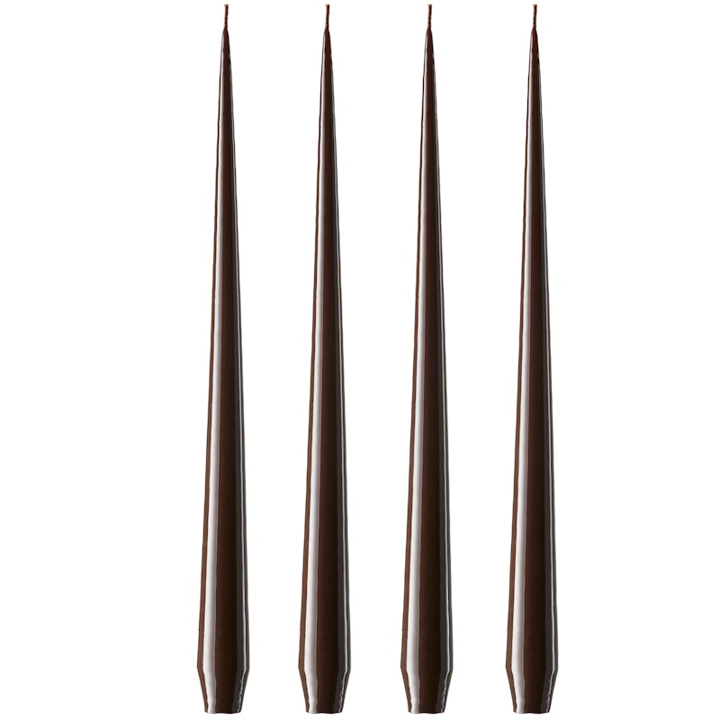 Taper Candle Lacquered 32 cm 4-pack, Espresso