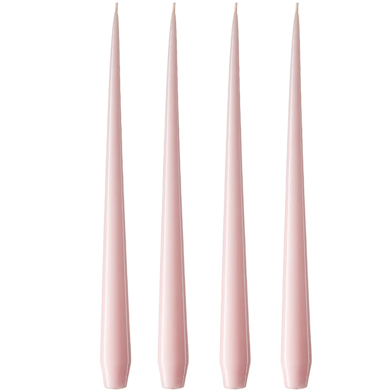 Taper Candle Lacquered 32 cm 4-pack, Rose Quartz
