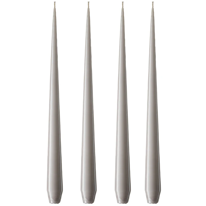 Taper Candle Lacquered 32 cm 4-pack, Oyster Pearl