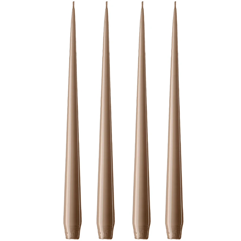 Taper Candle Lacquered 32 cm 4-pack, Soft Clay