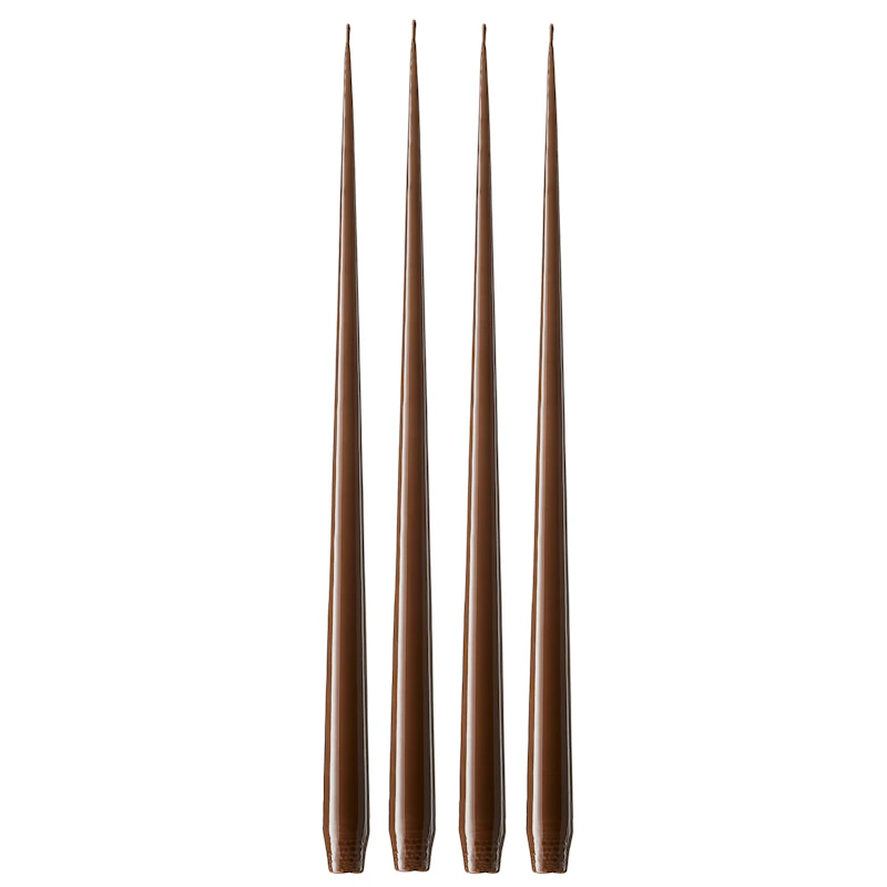 Taper Candle Lacquered 42 cm 4-pack, Hazelnut