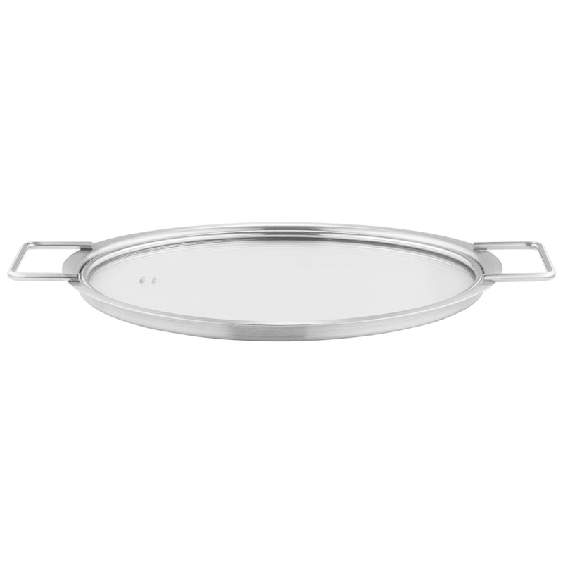 Glass Lid Brushed Steel, 24 cm