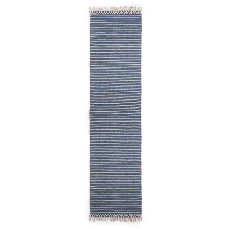 Bold Fringe Rug 70x300 cm, Dusty Blue