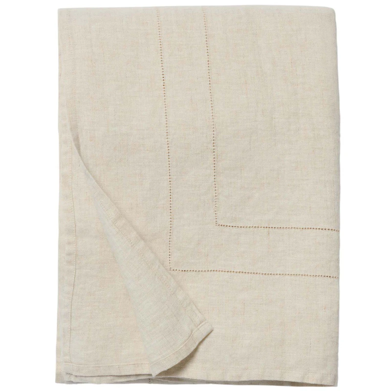 Hemstitched Linen Bedspread, 180x280 cm