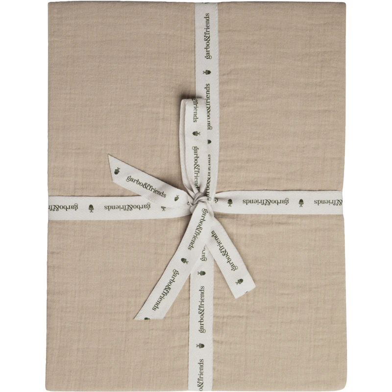 Olive Muslin Fitted Sheet, 140x200 cm