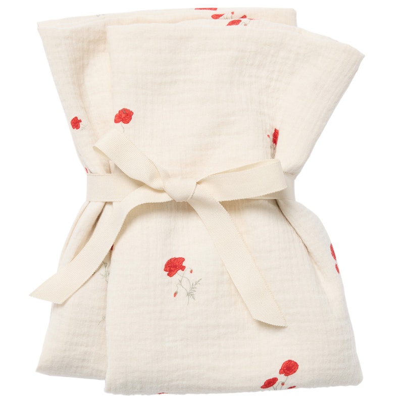Poppy Muslin Blankets 2-pack, 60x60 cm