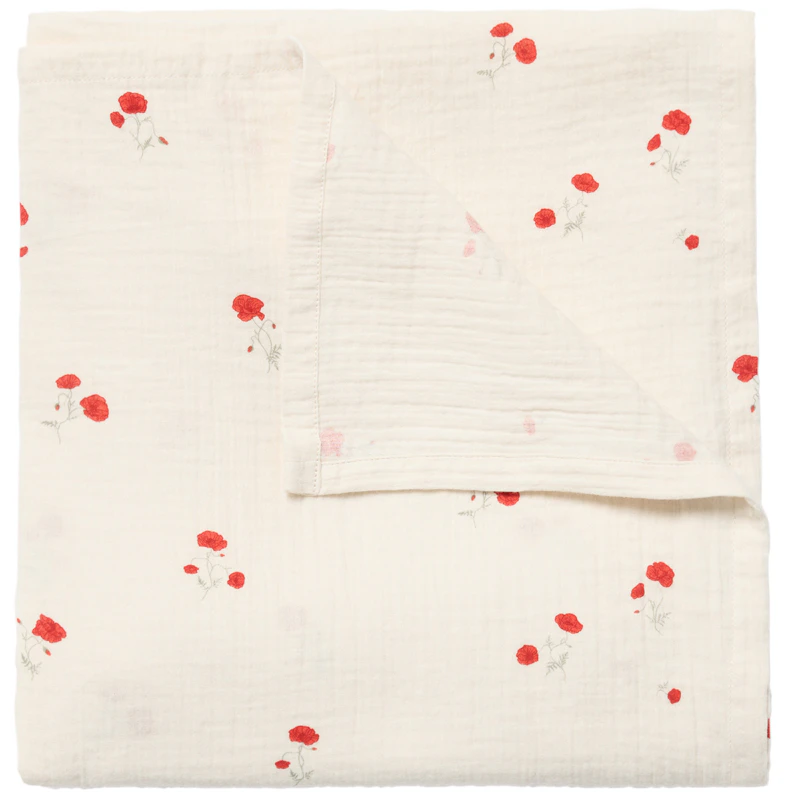 Poppy Swaddle Blanket Muslin, 110x110 cm