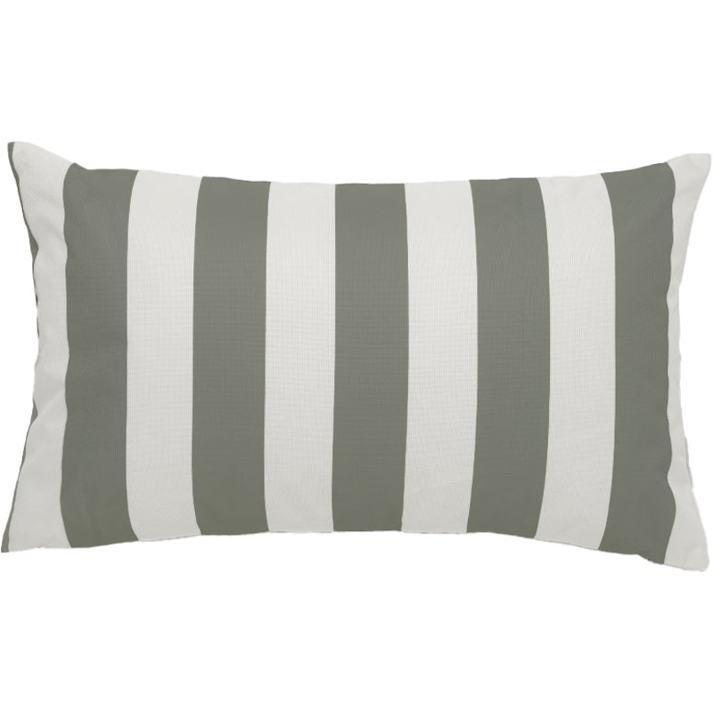 Cushion With Stripes Outdoor 30x50 cm, Green / White