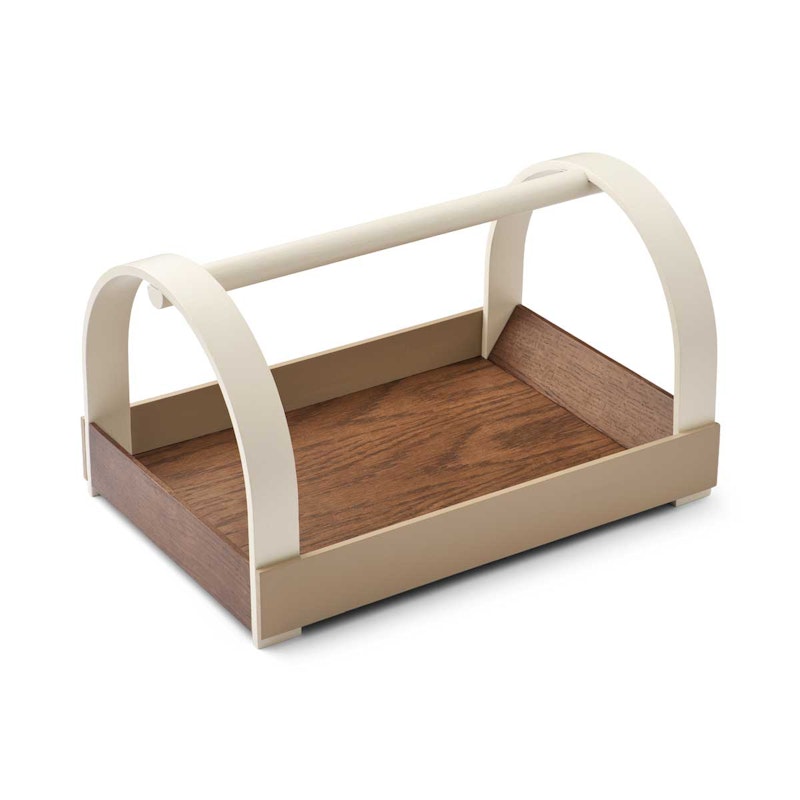 Kydo Tray, Dark Oak / White / Beige