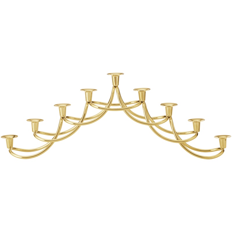 Harmony Menorah Candelabra, 18K Gold Plated