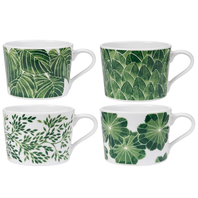 Botanica Set With 4 Mugs 24 cl, Green