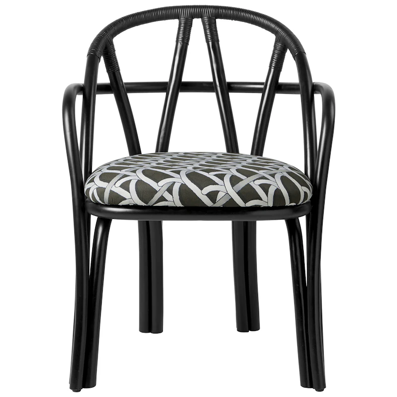 Bistra Dining Armchair, Ebony / Reales Pattern 003