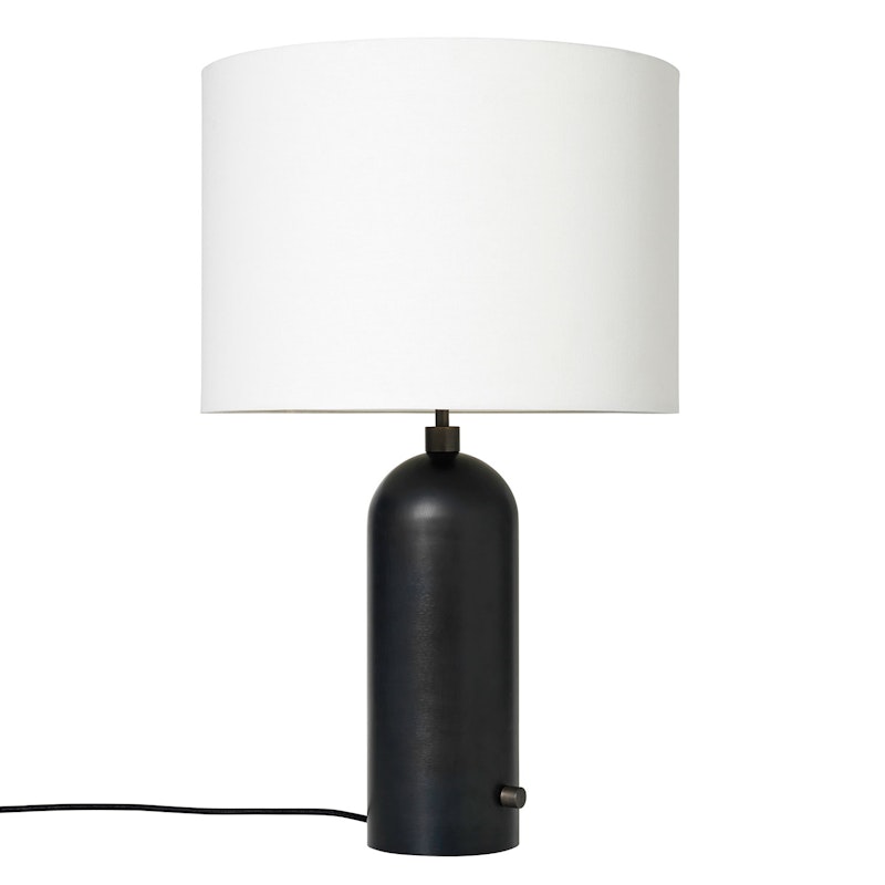 Gravity Table Lamp Large, Black Steel / White