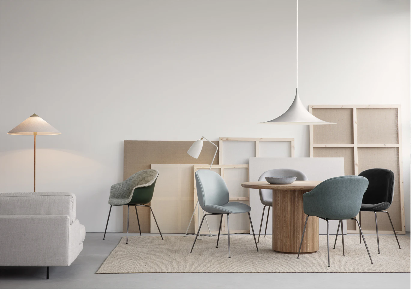 Semi Pendant Ø90 cm, White Semi-matte from GUBI | RoyalDesign
